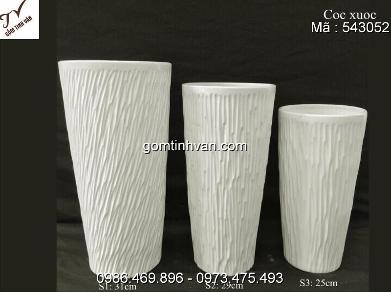 Lọ hoa men trắng gốm sứ bát tràng - 543052