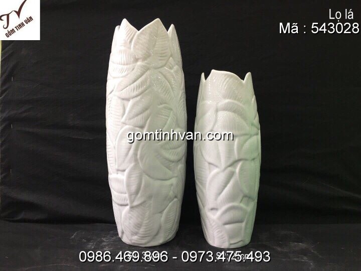 Lọ hoa men trắng gốm sứ bát tràng - 543028