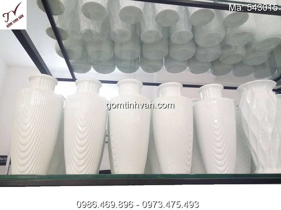 Lọ hoa men trắng gốm sứ bát tràng - 543015