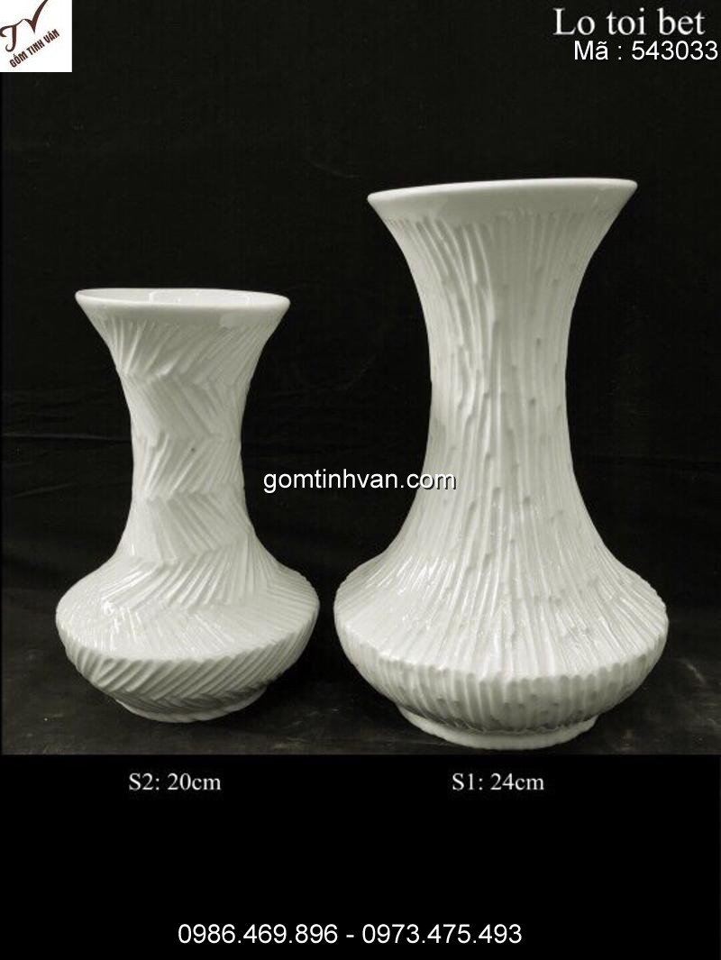 Lọ hoa men trắng gốm sứ bát tràng - 543033