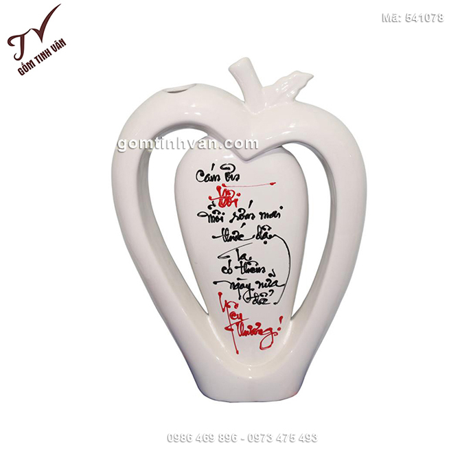 Bình sứ nghệ thuật táo lá - 541078