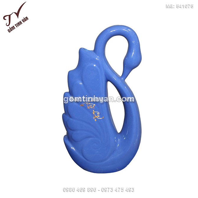 Bình hoa nghệ thuật thiên nga xanh tài lộc - 541075