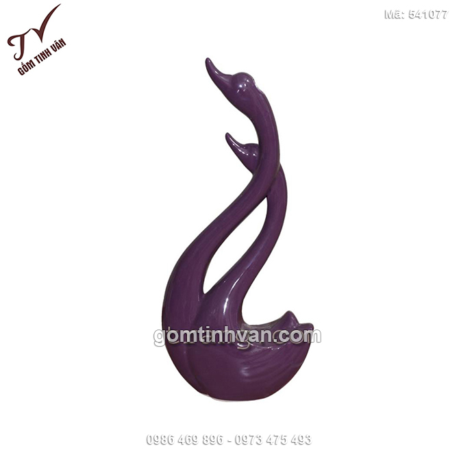 Bình hoa nghệ thuật thiên nga hạnh phúc tím - 541077