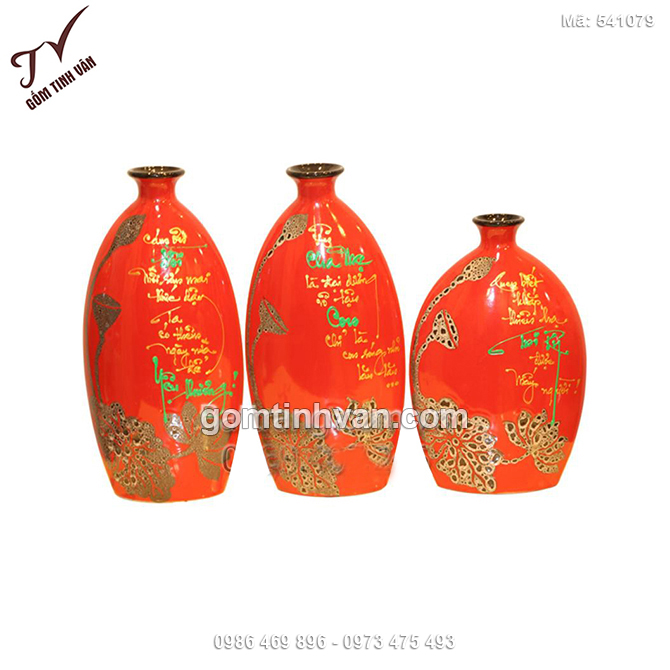 Bộ bình hoa thư pháp nghệ thuật - 541079
