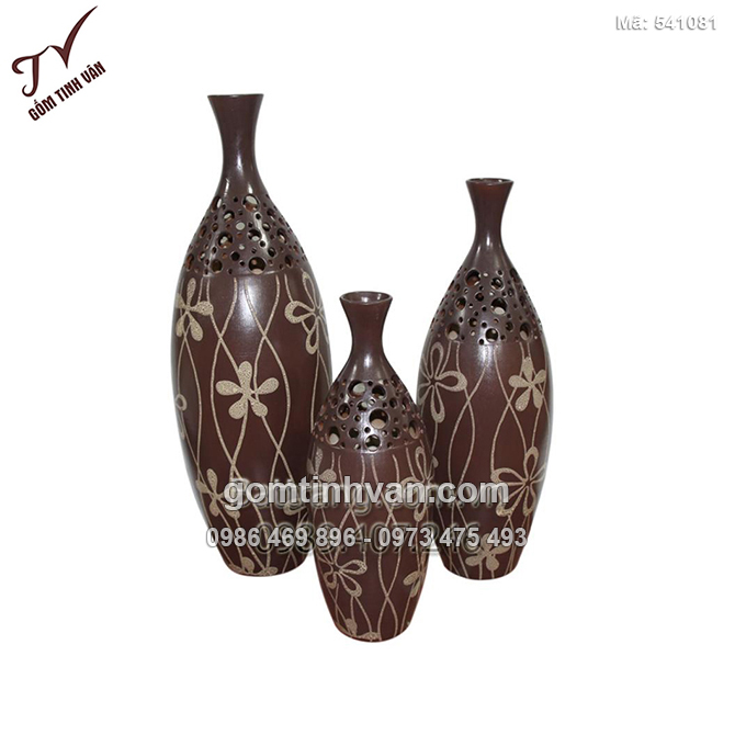 Bộ bình tỳ bà vẽ hoa - 541081