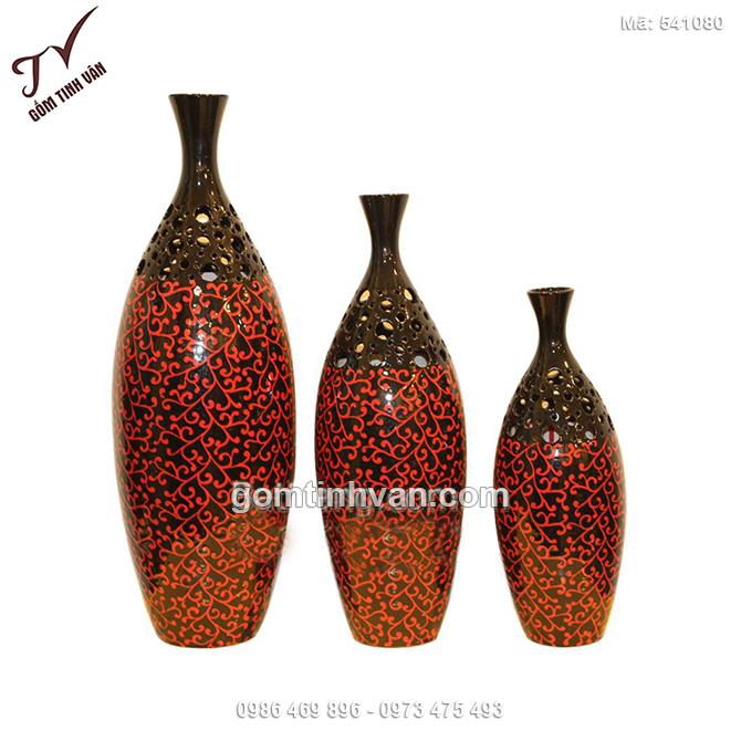 Bộ bình tỳ bà vẽ hoa móc - 541080