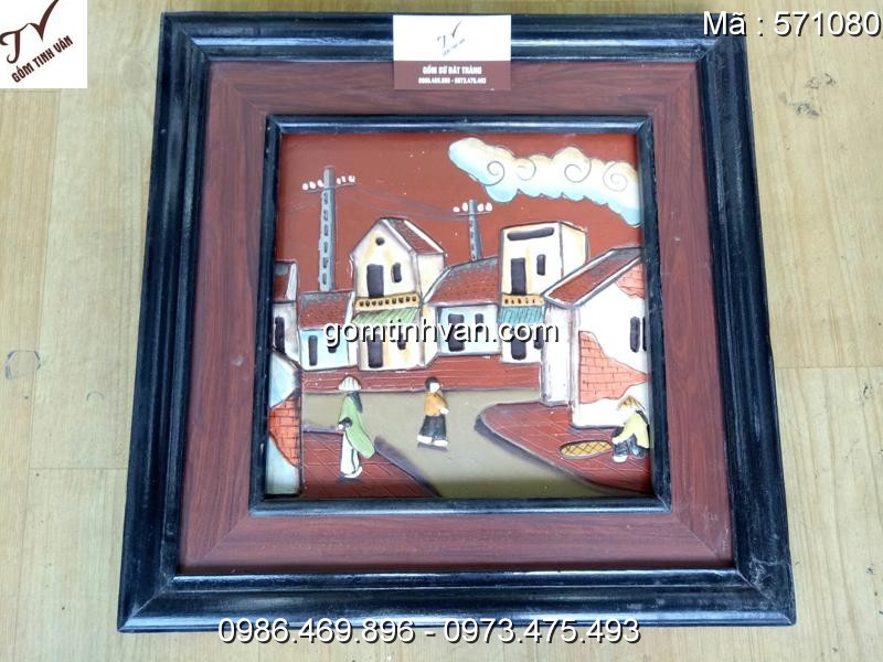 Tranh gốm sứ bát tràng đắp nổi - 571080