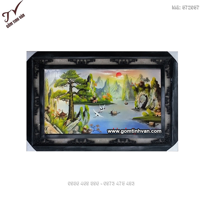 Tranh sơn thủy hữu tình 64cmx98cm - 572057