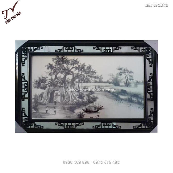 Tranh gốm sứ đồng quê 53cmx76cm - 572072