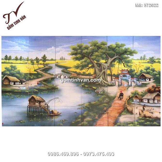 Tranh ghép sứ cảnh đồng quê 250cmx150cm - 572022