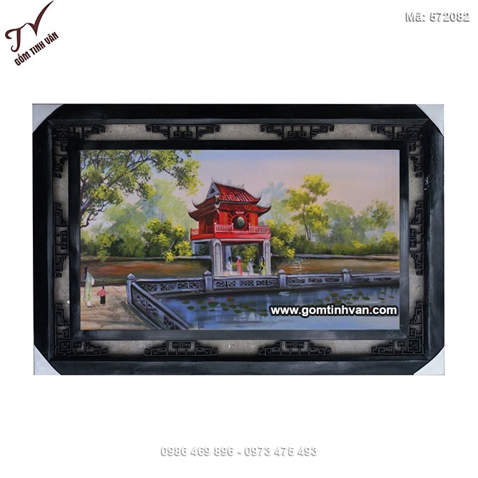 Tranh sứ khuê văn các 64cmx98cm - 572082