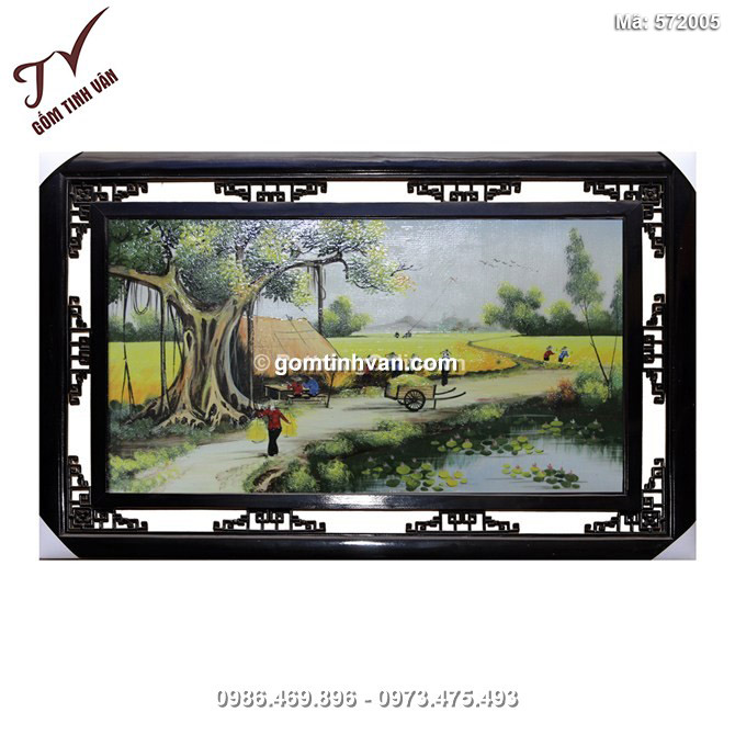 Tranh sứ vẽ cảnh đồng quê Việt Nam - 572005