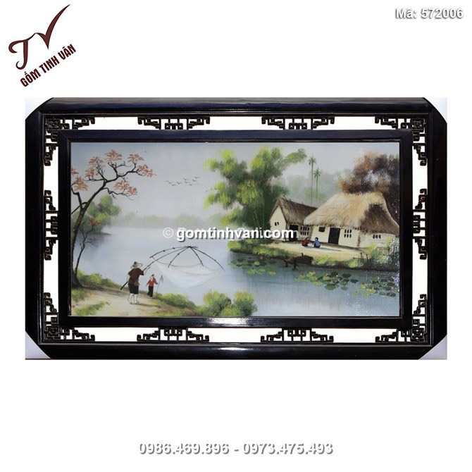 Tranh sứ vẽ cảnh đồng quê Việt Nam - 572006