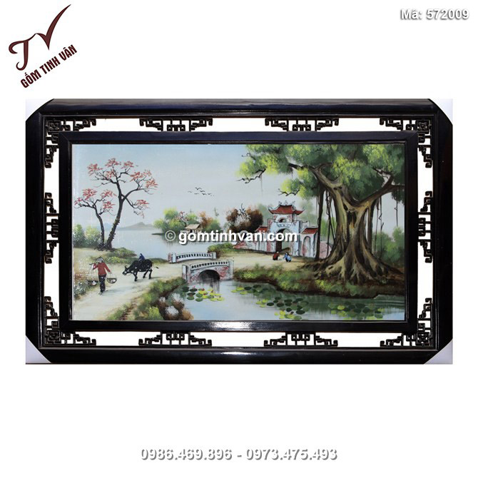 Tranh sứ vẽ cảnh đồng quê - 572009