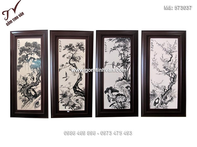 Tranh tứ quý tùng cúc trúc mai - 573037
