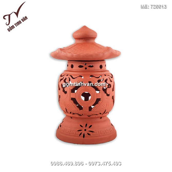 Đèn hoa văn tròn gốm sứ Bát Tràng - 720013