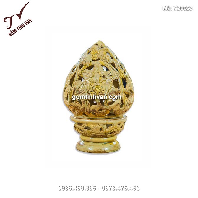 Đèn sen kết tinh gốm sứ Bát Tràng - 720023