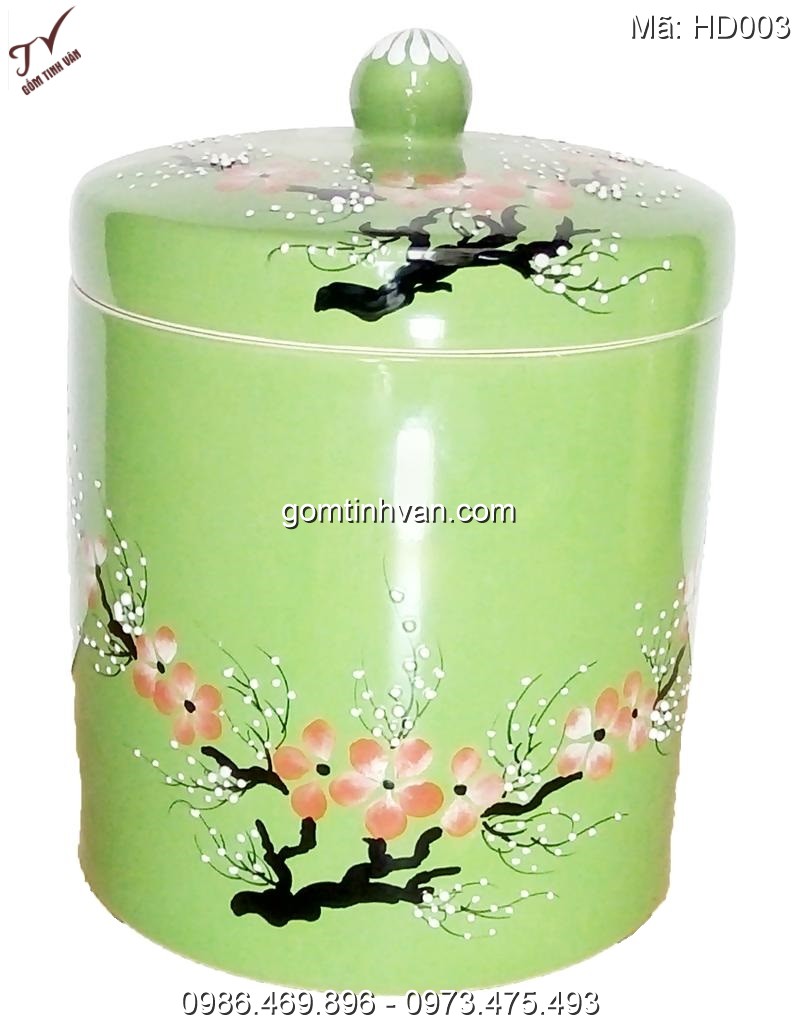 Hũ muối dưa cà gốm sứ bát tràng cao 26cm rộng 24cm - HD003