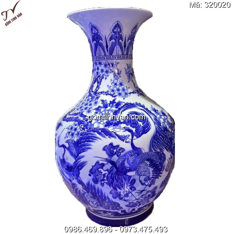 Lọ độc bình dáng tỏi gốm sứ bát tràng - 320020