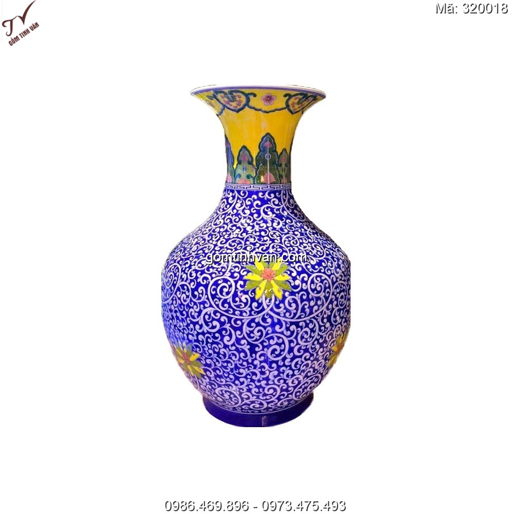 Lọ độc bình tài lộc gốm sứ bát tràng - 320018