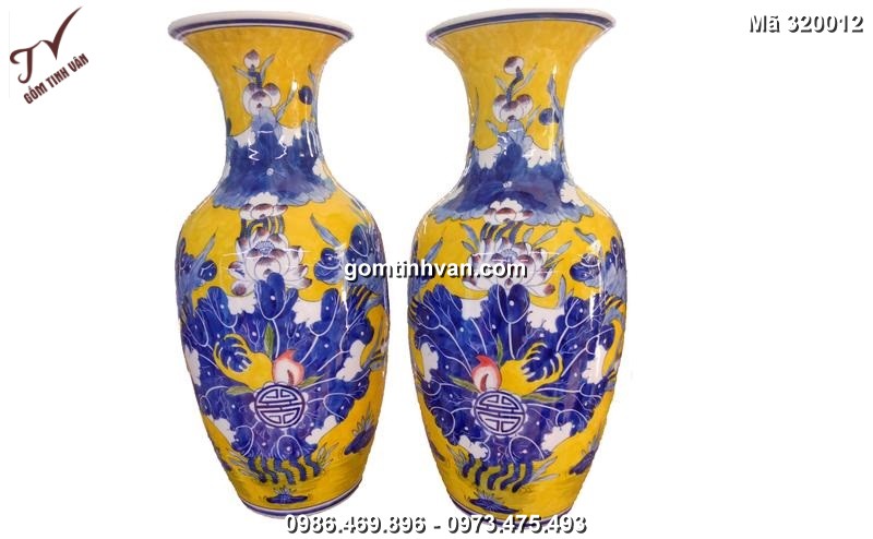 Lọ độc bình dáng tỏi gốm sứ bát tràng - 320012