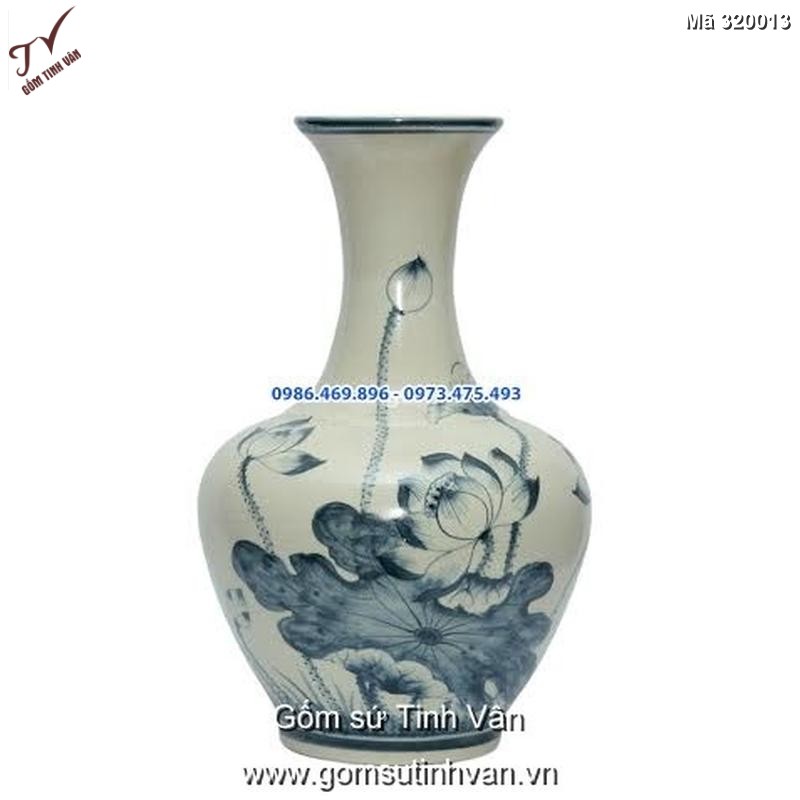 Lọ độc bình dáng tỏi men rạn cổ gốm sứ bát tràng - 320013