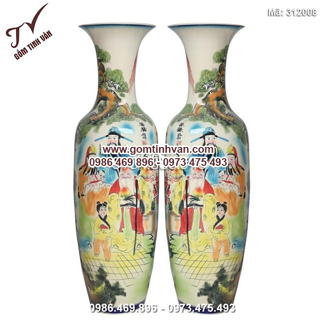 Lọ lộc bình - phúc lộc tho - men màu - cao 1,55m - 312008