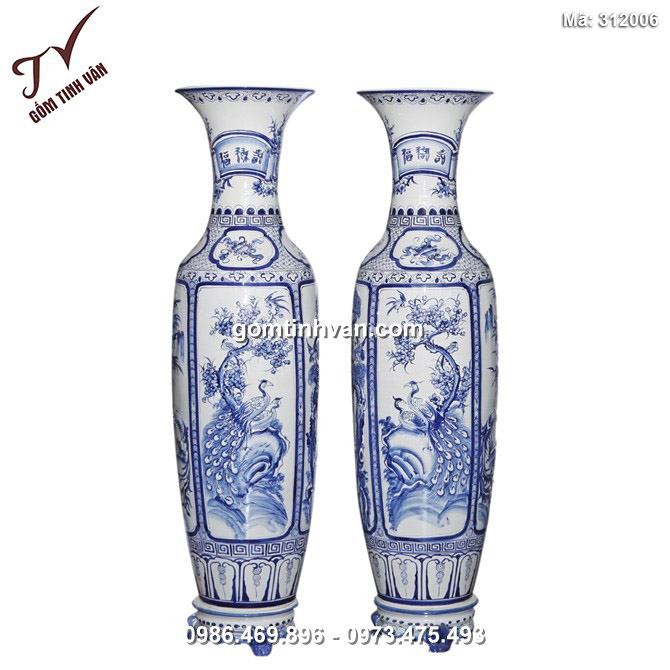 Lọ Lộc Bình Tứ Cảnh nổi - men bóng - cao 1m55 - 312006