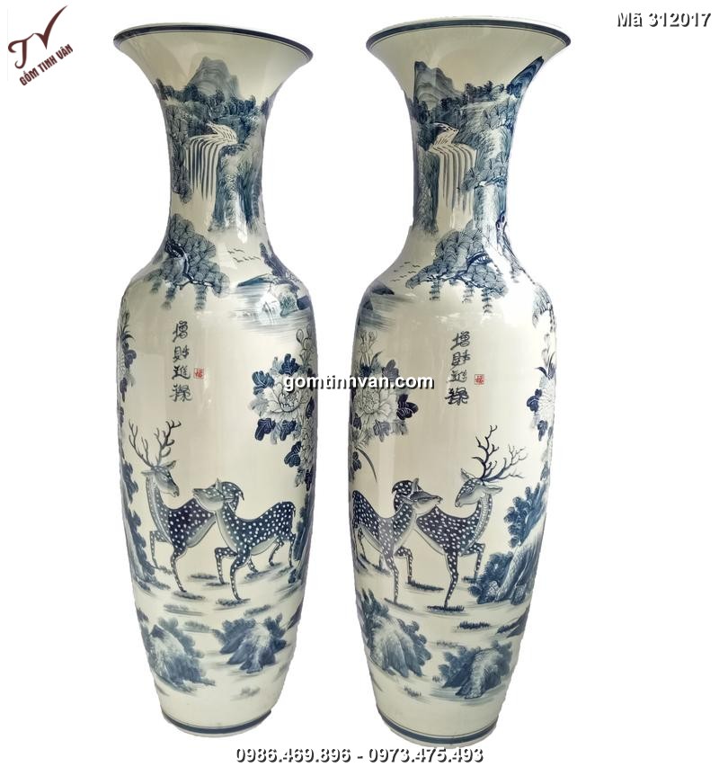 Lọ lục bình vẽ tùng lộc - 1m4 - 312017