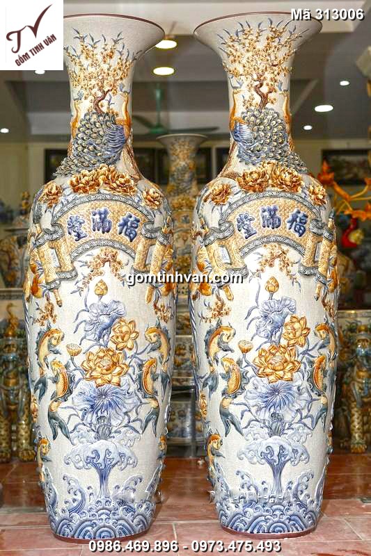 Lọ lộc bình tứ cảnh gốm sứ bát tràng - 313006