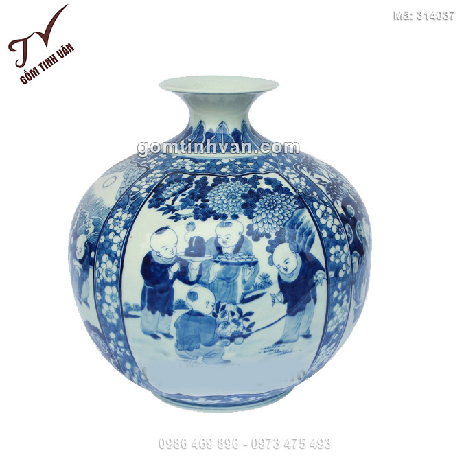 Tiểu lộc bình dáng tỏi vẽ tiểu đồng - 314037