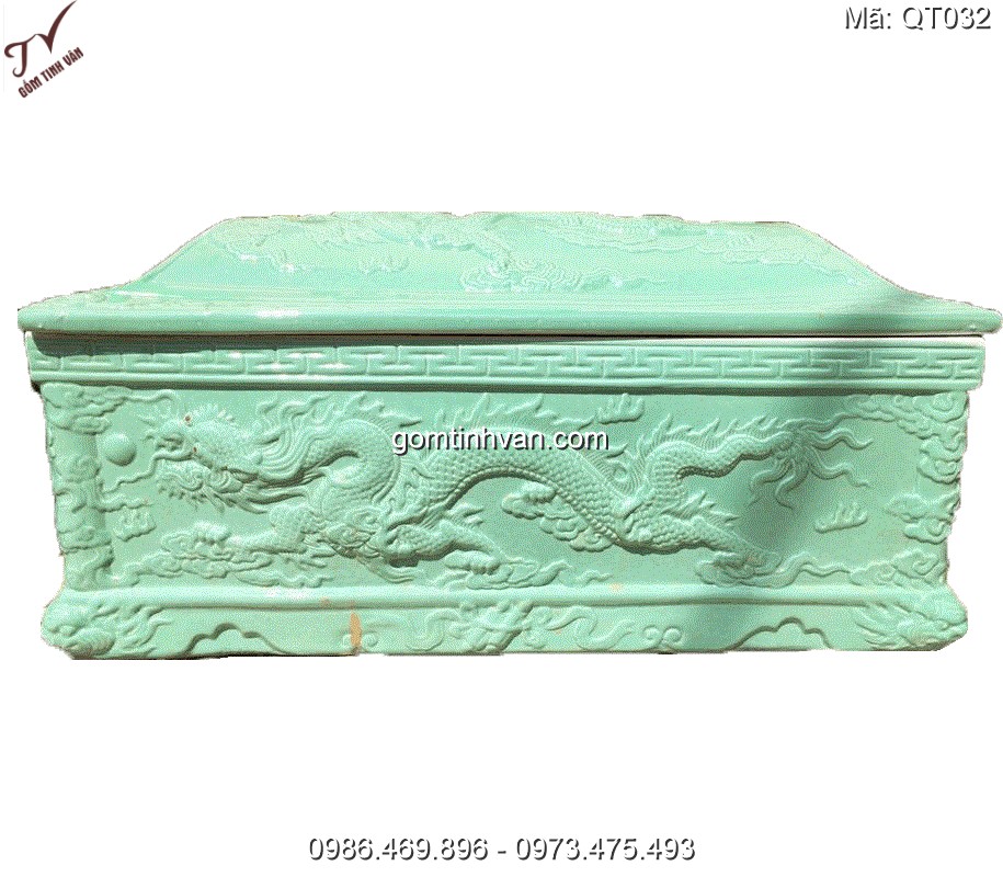 Quách tiểu men xanh ngoc gốm sứ bát tràng - QT032