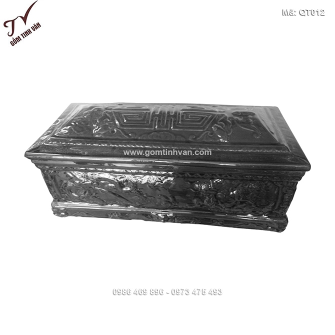 Quách tiểu bằng sứ màu đen - QT012