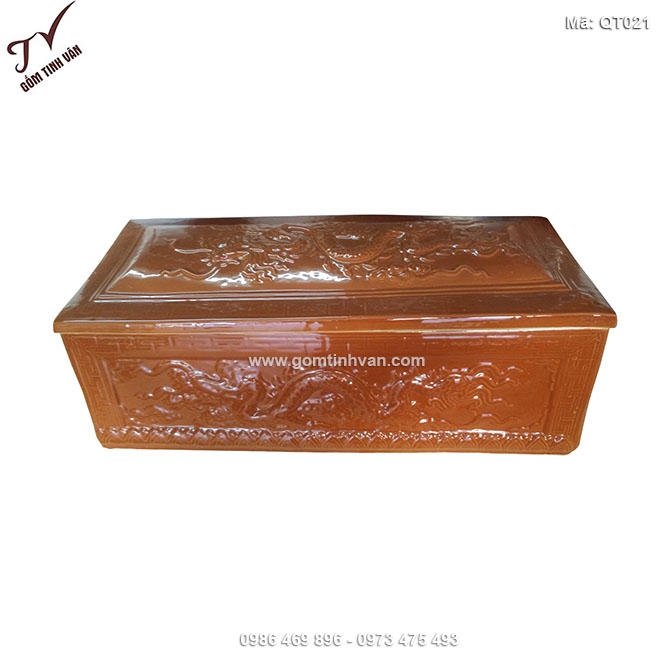Quách tiểu bằng sứ màu nâu - QT021