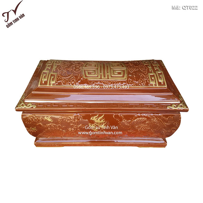 Quách tiểu bằng sứ màu nâu - QT022