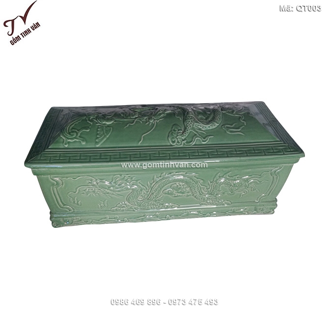 Quách tiểu bằng sứ màu xanh ngọc - QT003