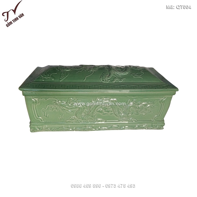 Quách tiểu bằng sứ màu xanh ngọc - QT004