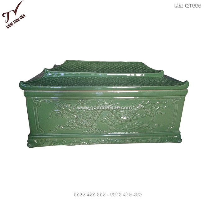 Quách tiểu bằng sứ màu xanh ngọc - QT005