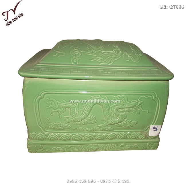 Quách tiểu bằng sứ màu xanh ngọc - QT006