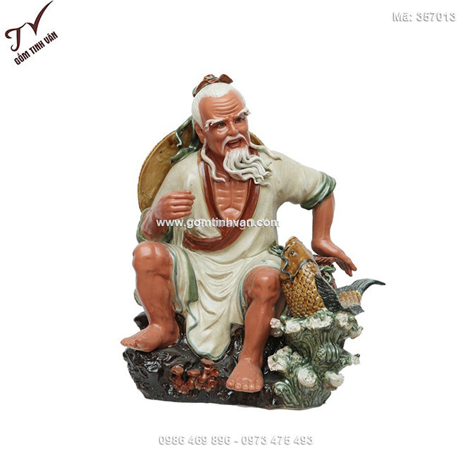 Tượng ngư ông vọng nguyệt cao 65cm - 357013