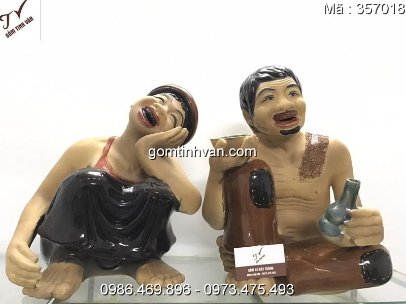 Tượng chí phèo thị nở gốm sứ bát tràng - 357018