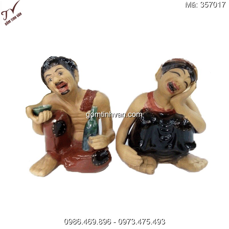 Tượng chí phèo thị nở gốm sứ bát tràng cao 28cm - 357017