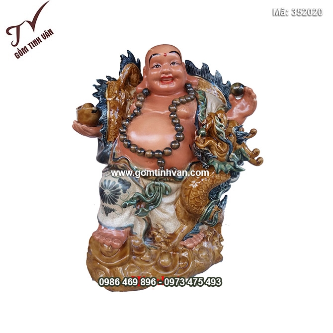 Tượng Di Lặc cưỡi rồng cao 50cm - 352020