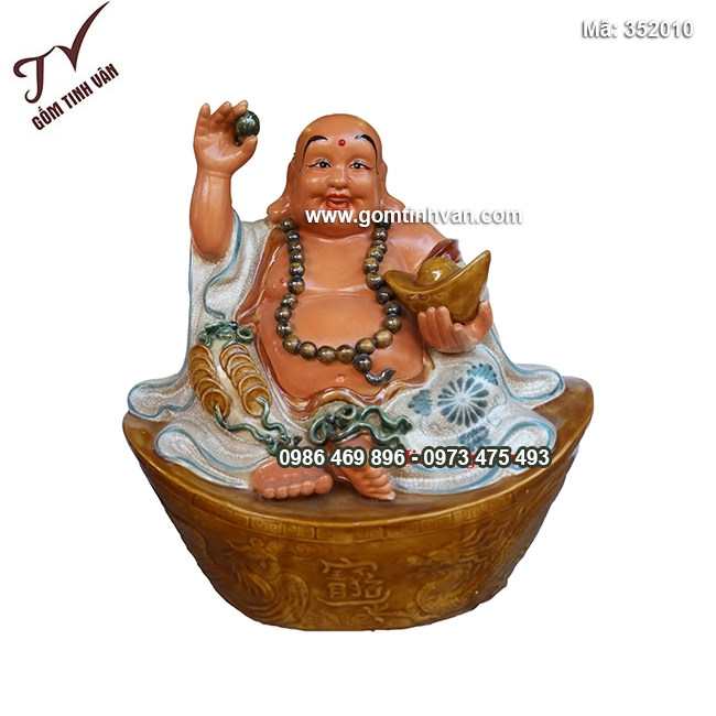 Tượng Di Lặc ngồi đĩnh vàng cao 50cm - 352010