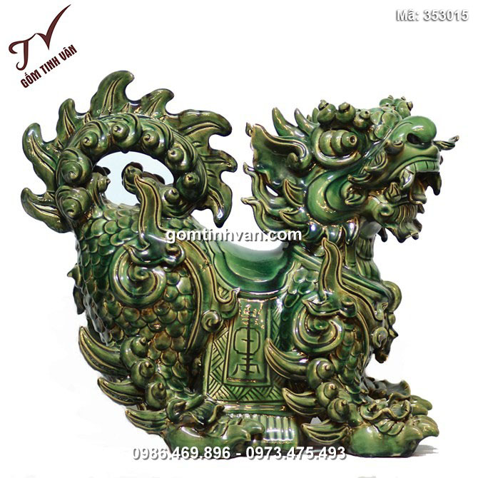 Nghê ngồi - men xanh ngọc - cao 50 cm - dài 50 cm - 353015