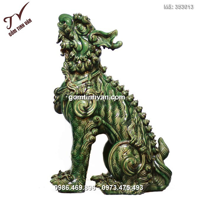 Nghê sứ - men xanh ngọc - cao 70 cm - 353013