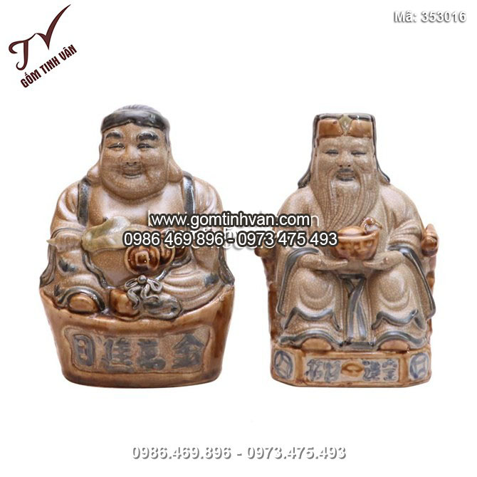 Tượng Thần Tài - Thổ Địa - Men rạn cổ - 22cm - 353016