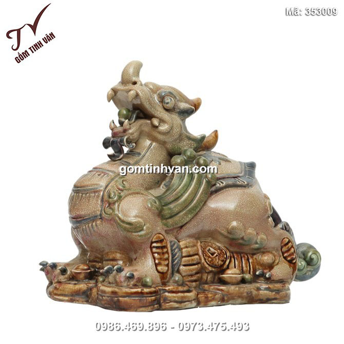 Tượng Tì Hưu - men rạn cổ - cao 27cm - 353009