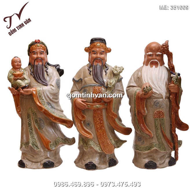 Tượng Phúc Lộc Thọ - cao 60cm - 351009