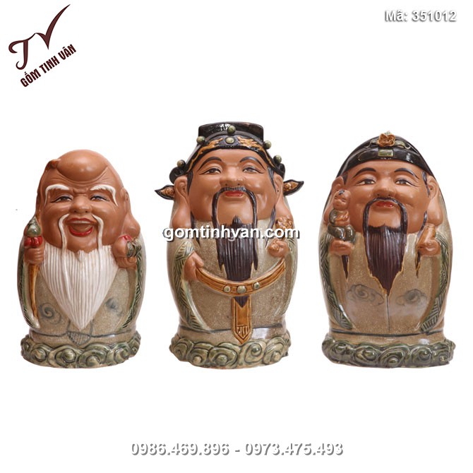 Tượng tam đa no đủ - Men rạn - 351012